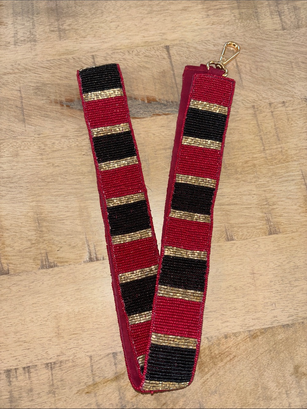Caroline Hill Beaded Bag Strap Garnet Black & Gold NWOT FSU Florida State Noles - Picture 4 of 4